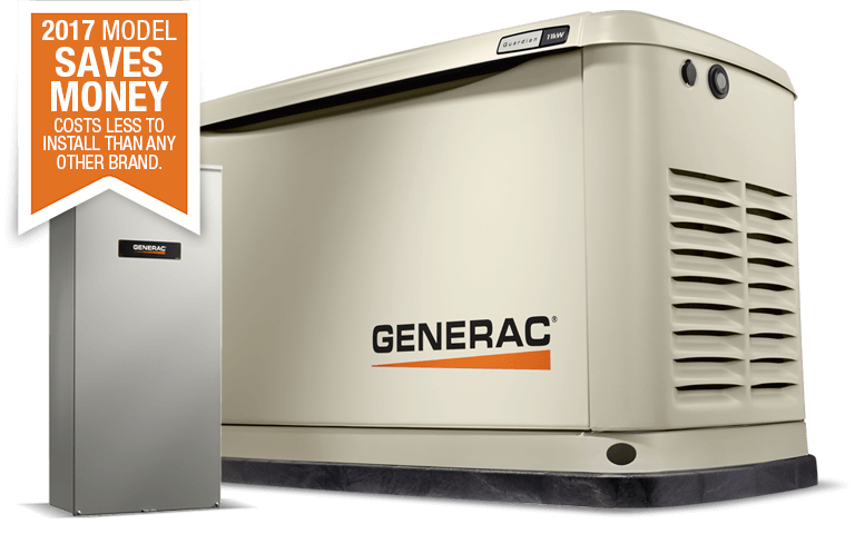 2017 Guardian 11kW Home Backup Generator with 16-circuit Transfer Switch